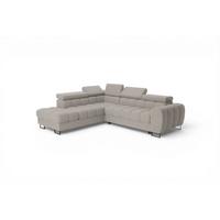 ECKSOFA Bastien Max Mit Schlaffunktion - Grau, Holzwerkstoff/Textil (225/260cm) - Fun Möbel