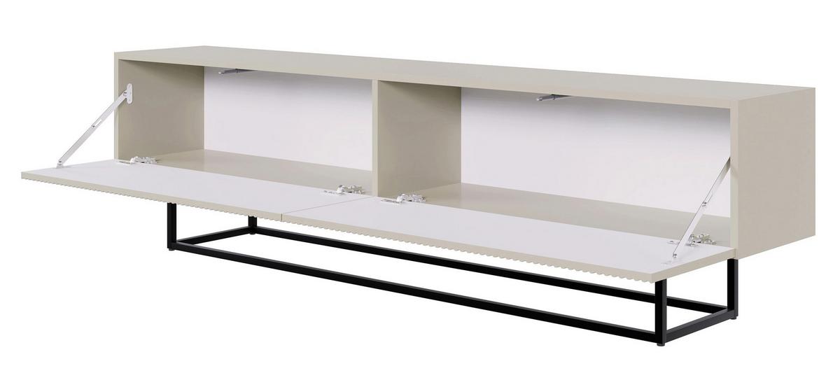 TV-SCHRANK Veldio Graubeige Schwarz 175 cm - Greige/Schwarz, Holzwerkstoff/Metall (175/46.5/31.6cm) - Selsey
