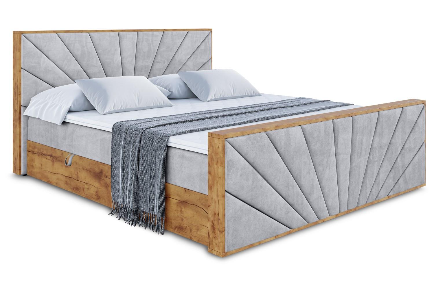 BOXBETT mit Matratze H4 und Lattenrost - LOLLI6-Z - 180x200 - Grau Monolith - Grau, Holzwerkstoff (180/200cm) - ALTDECOR