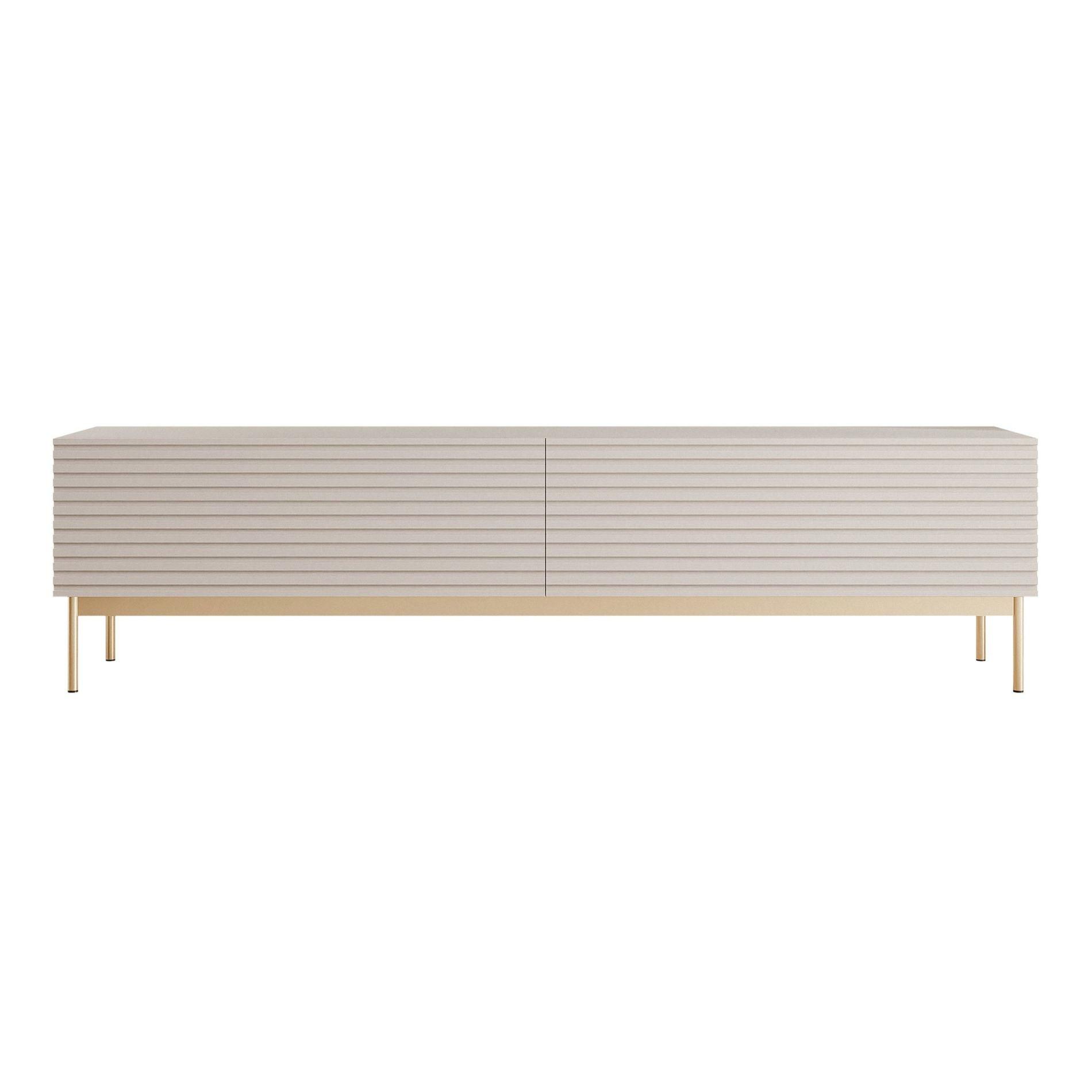 TV-LOWBOARD Linearis Kaschmirgrau 175 cm - Taupe/Goldfarben, Holzwerkstoff/Metall (175/46.2/30cm) - Selsey