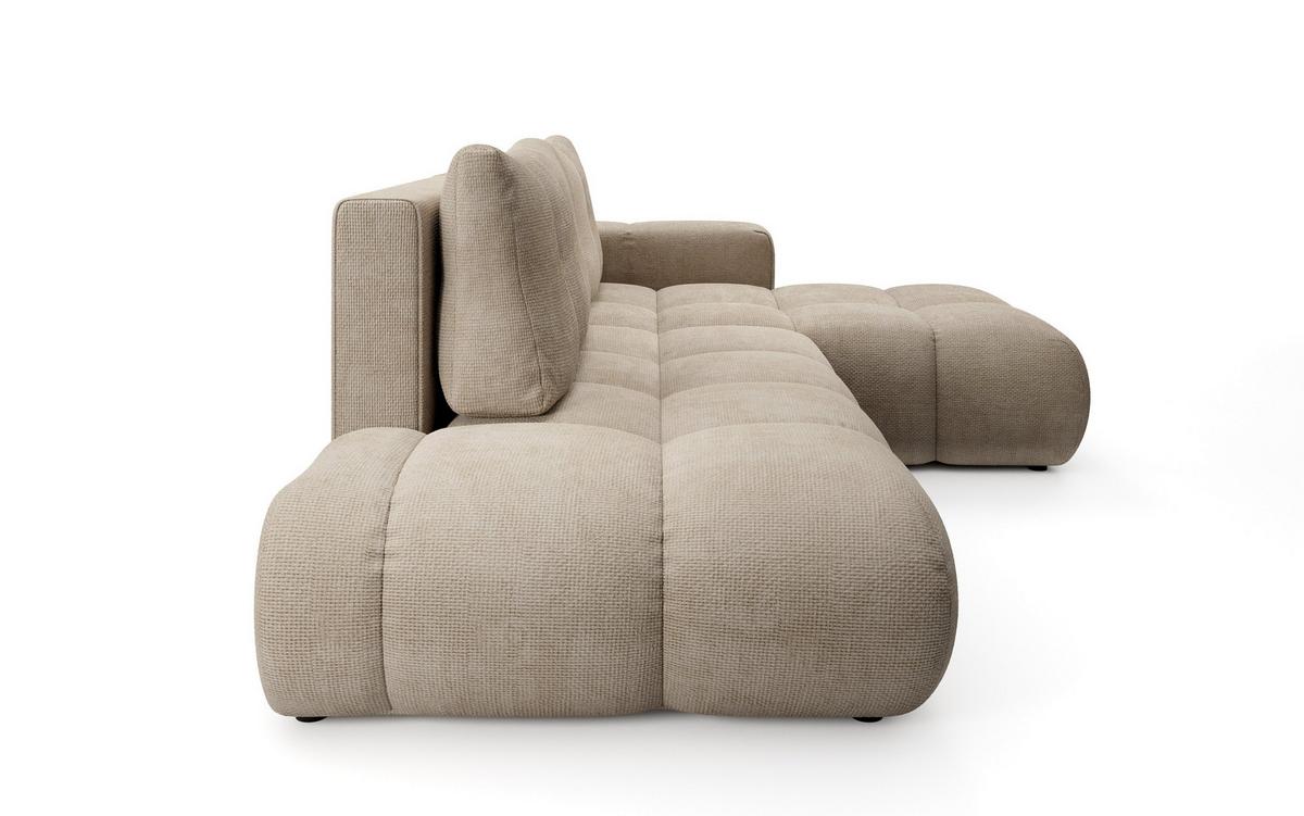 ECKSOFA DUCA R-S Beige Chenille mit Schlaffunktion - Sandfarben, Holz (266.5/266.5cm) - MASSENO
