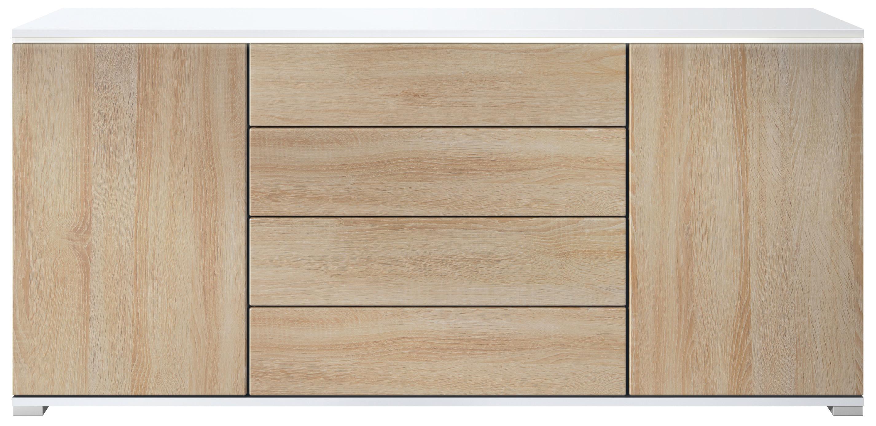 SIDEBOARD Faro Eiche sägerau - Hellbraun, Holzwerkstoff (166.5/75.5/35cm) - Vladon