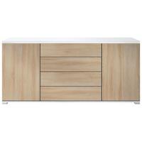 SIDEBOARD Faro Eiche sägerau - Hellbraun, Holzwerkstoff (166.5/75.5/35cm) - Vladon