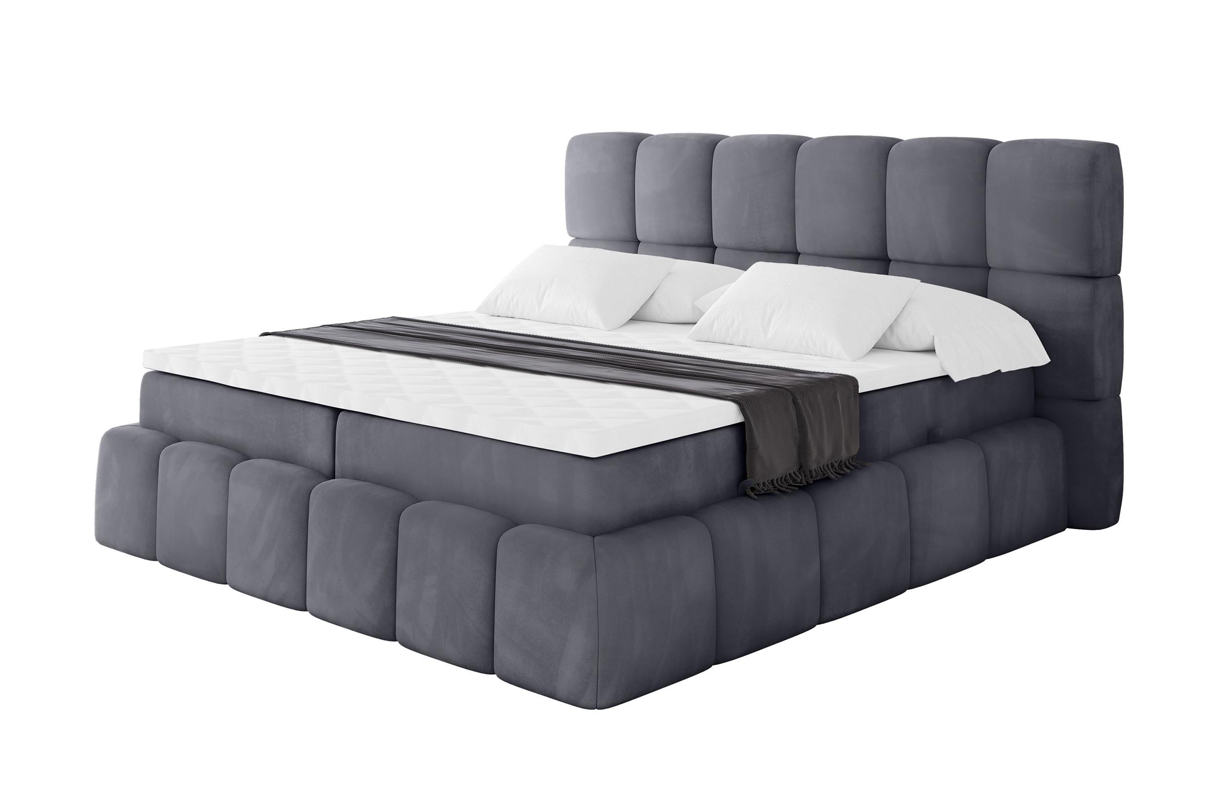 BOXBETT - AURI-H3 - 200x200 Dunkelgrau Casablanca - Dunkelgrau, Holzwerkstoff (200/200cm) - ALTDECOR