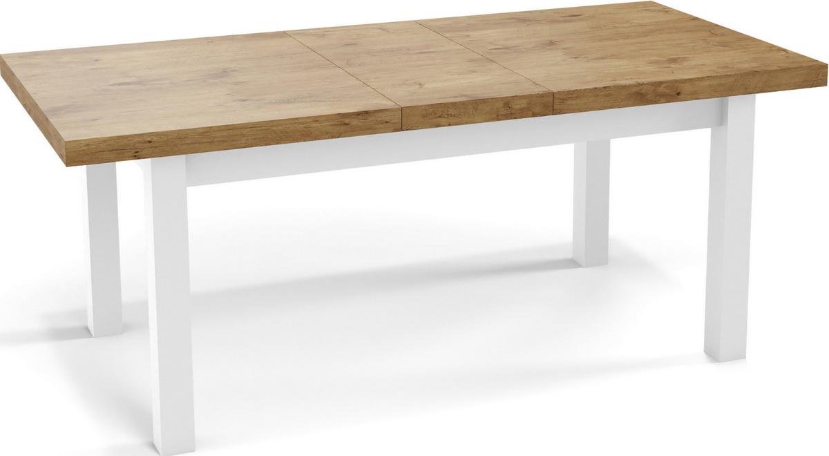ESSTISCH Avena rechteckig ausziehbar, Lancelot Eiche 120/80/78 - Eichefarben/Weiß, Holz/Holzwerkstoff (80/160/78cm) - WFL GROUP