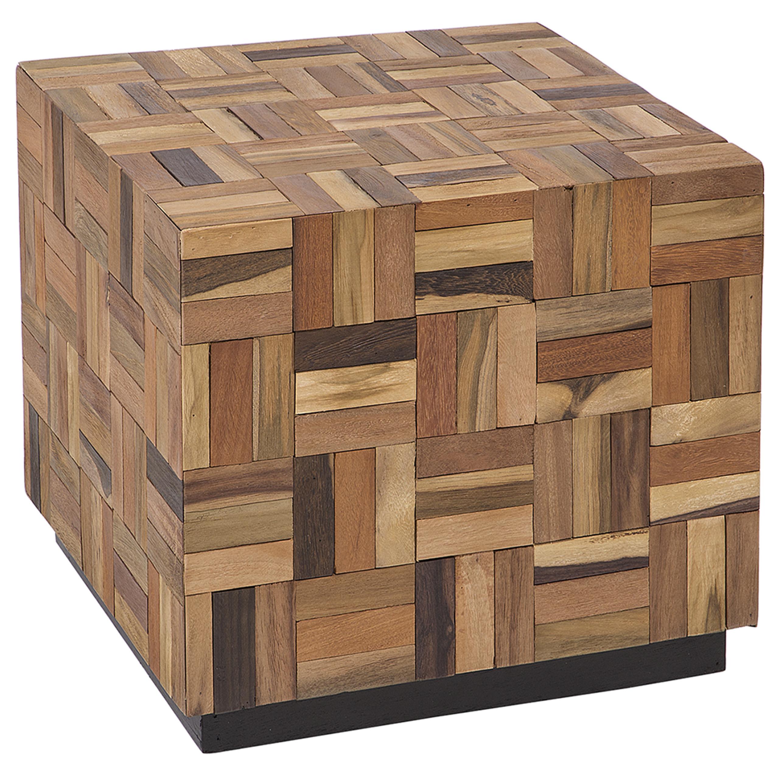 COUCHTISCH Teakholz braun quadratisch 45/45 cm Gameti - Dunkelbraun, Holz (45/45/40cm) - Beliani