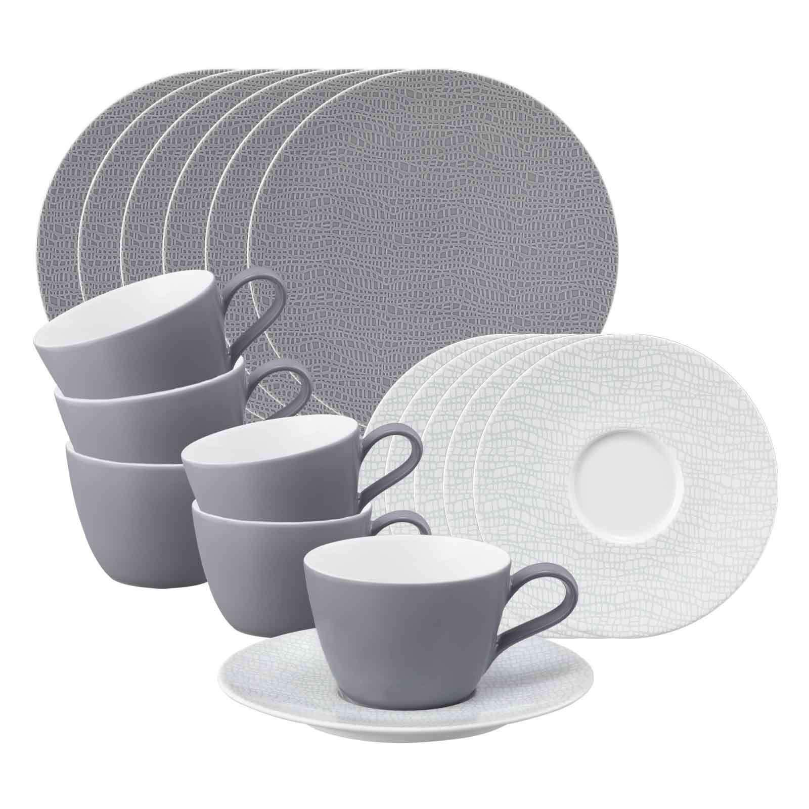 KAFFEESERVICE Life Fashion Elegant Grey 18-tlg. - Grau, Keramik (2/2/2cm) - Seltmann Weiden