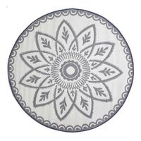 OUTDOORTEPPICH Henna rund mit Mandala-Muster 180 cm - Hellgrau, Kunststoff (180/180cm) - Homescapes