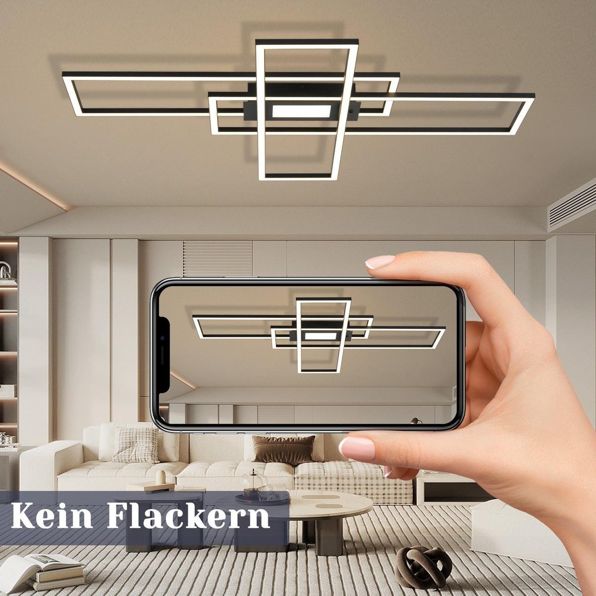 LED-DECKENLEUCHTE Lund 70/99/7cm - Schwarz, Metall (99/70/7cm) - Nettlife