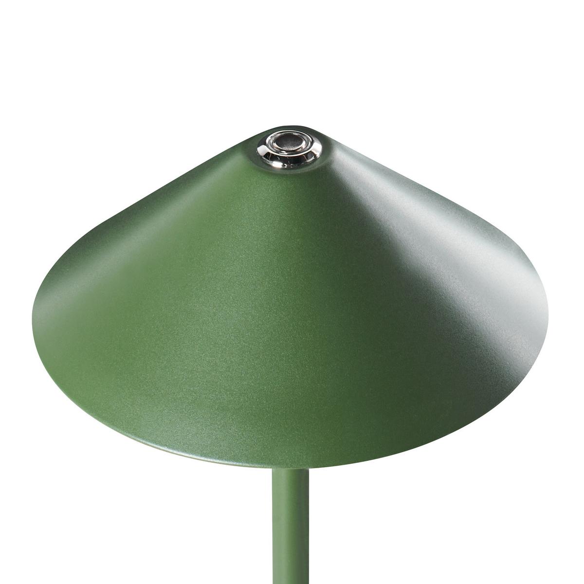 KABELLOSE LED Tischlampe mit Dimmer Metall Grün Modjo - Grün, Metall (18/18/33cm) - Beliani