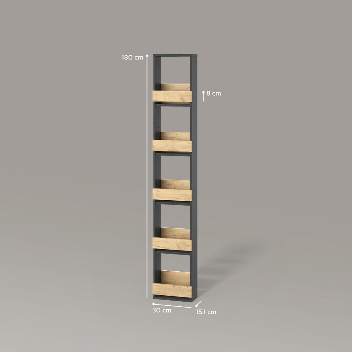 WEINGLASREGAL Regusa Goldkraft Eiche/Anthrazit 30 x 180 cm - Honigeiche/Anthrazit, Holzwerkstoff (30/180/15.1cm) - Livinity®