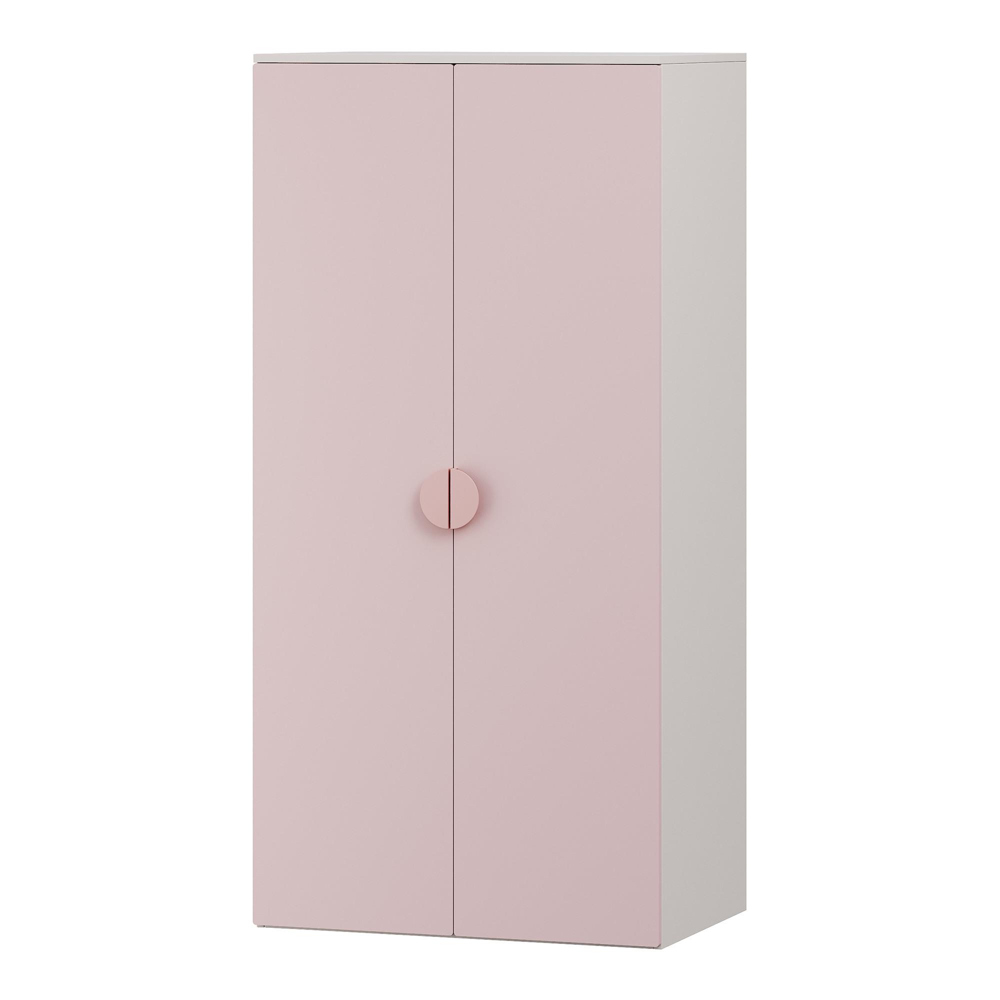 KINDERKLEIDERSCHRANK Sandnes II. - Weiß/Rosa, Holzwerkstoff (40/123/60cm) - [en.casa]