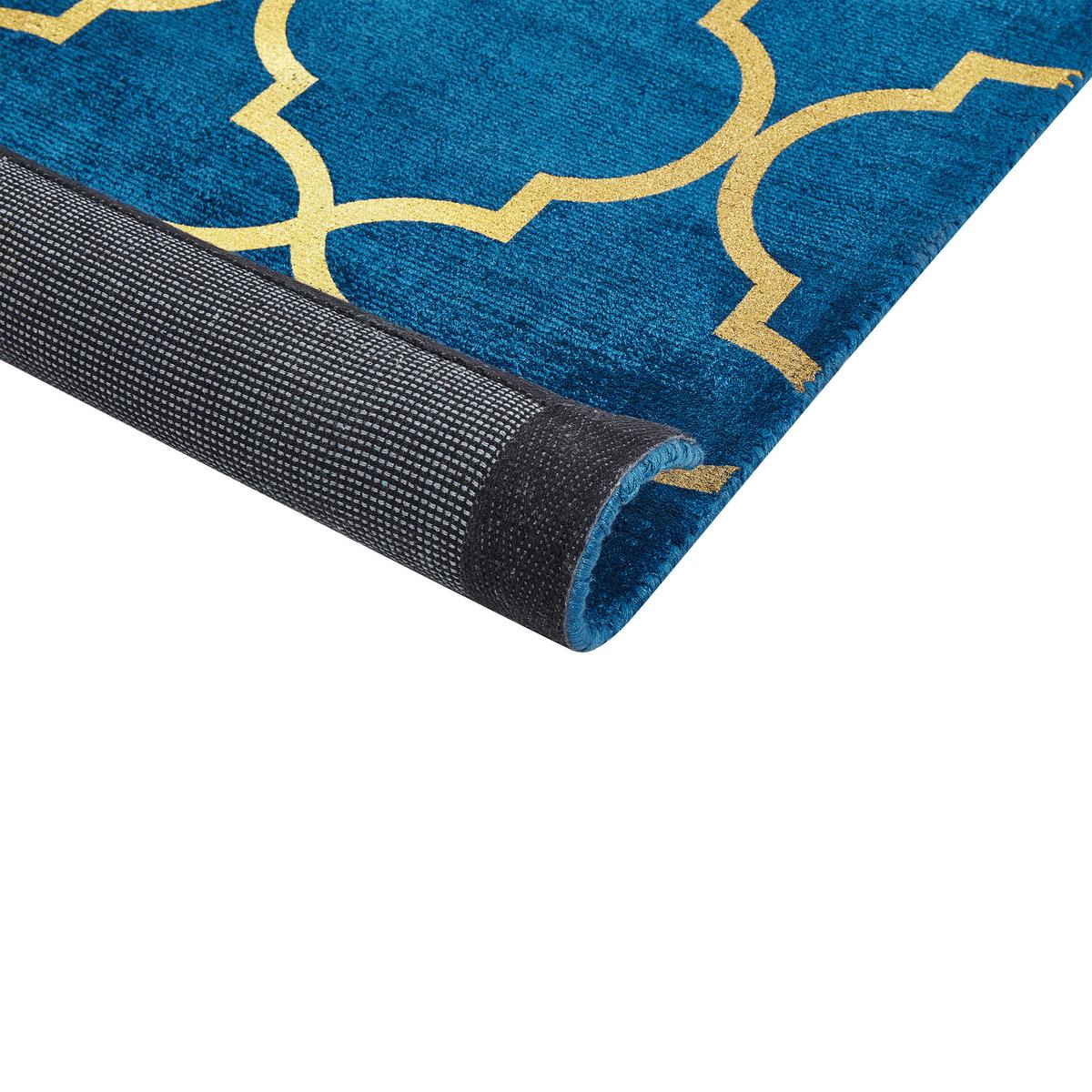 KURZFLOR-TEPPICH Yelki 230/160 cm - Blau, Naturmaterialien (160/230cm) - Beliani
