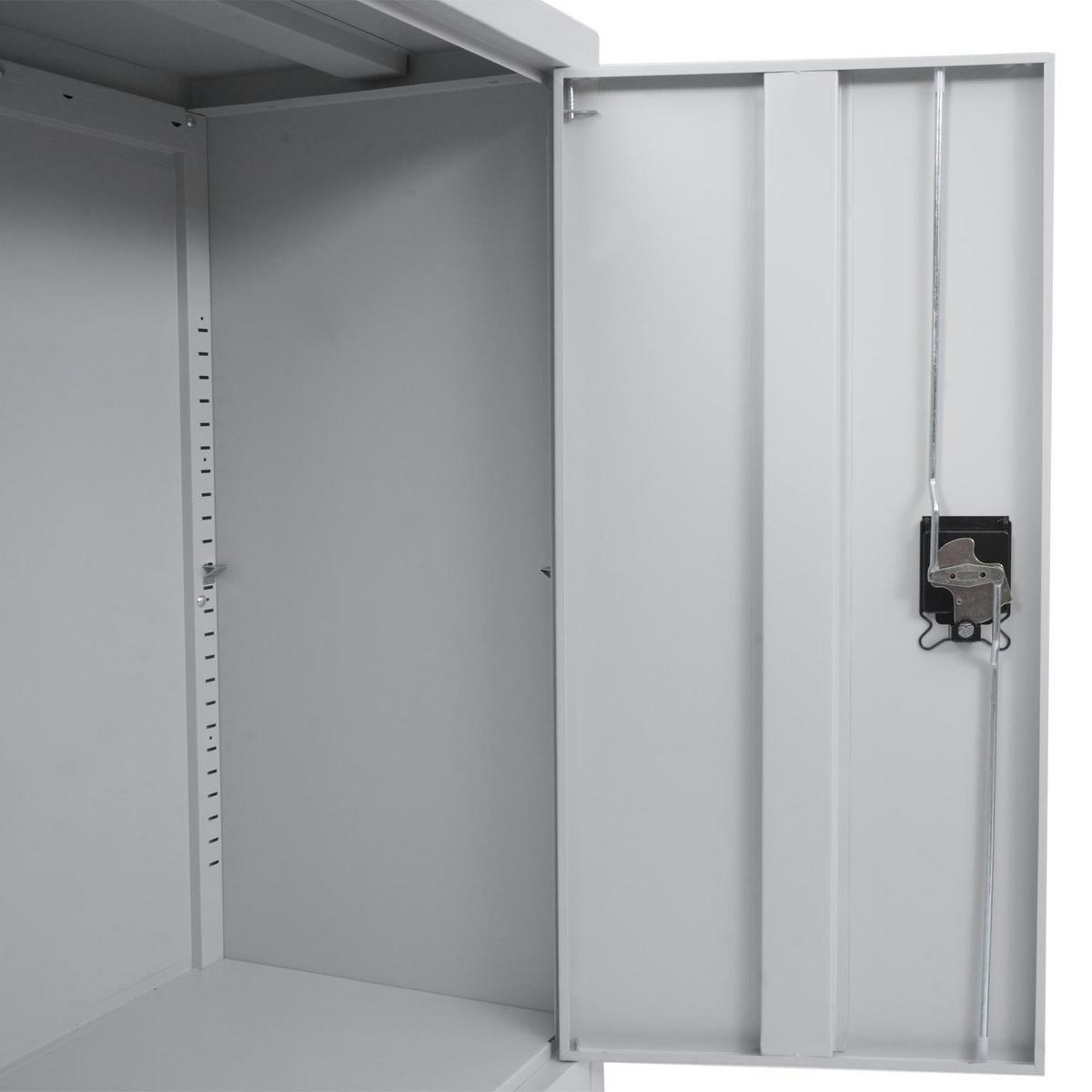 AKTENSCHRANK Hellgrau - Hellgrau, Metall (80/98/40cm) - MCW