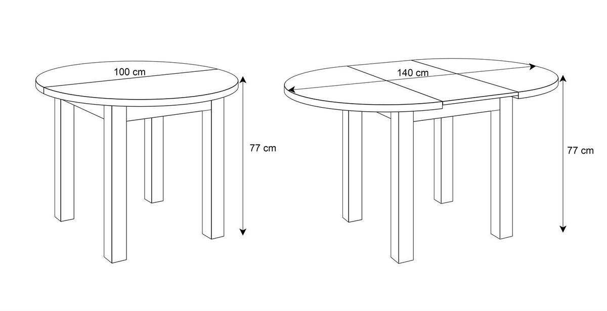 ESSTISCH OLEA KASCHMIR rund - Kaschmir, Holzwerkstoff (100/100/77cm) - Lookway