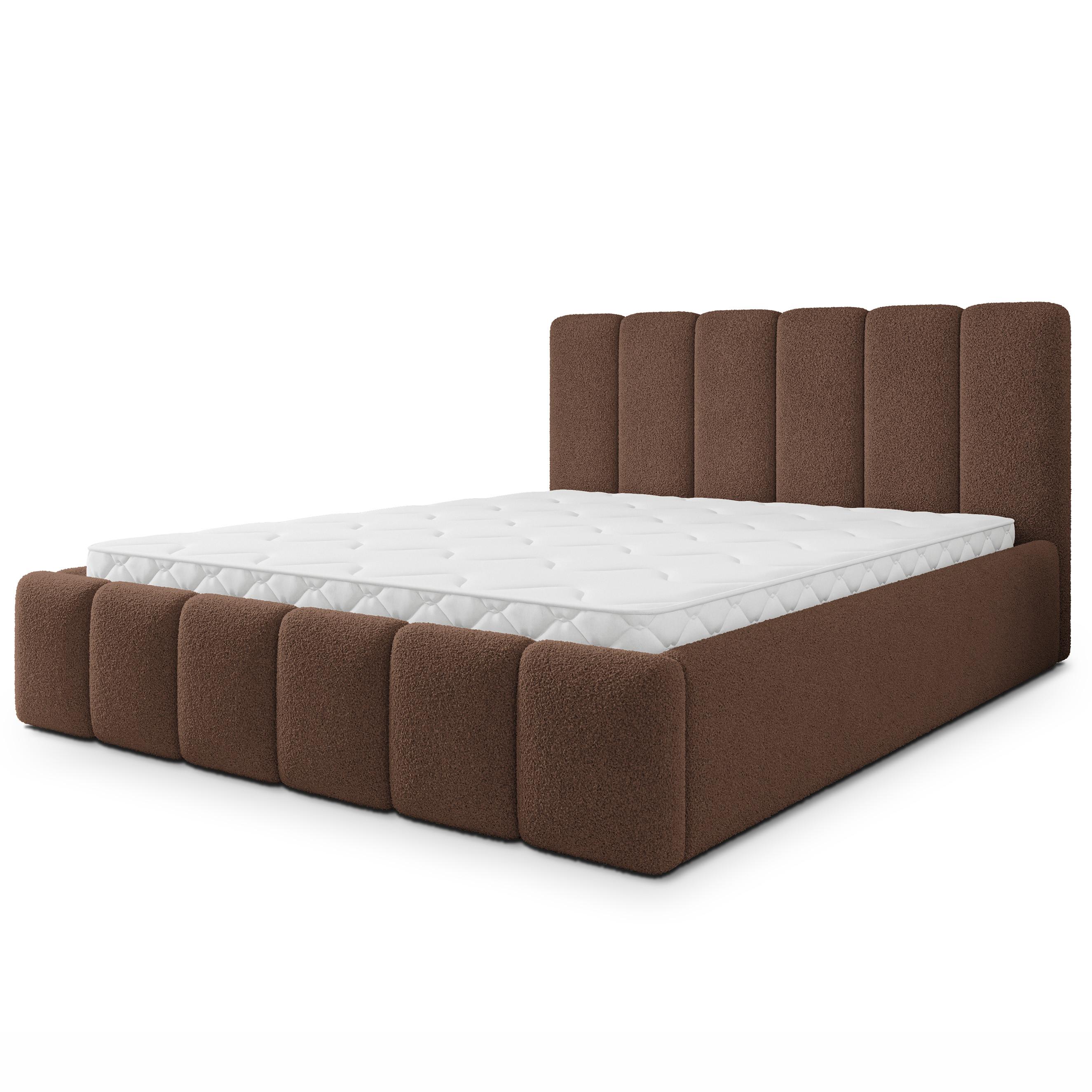POLSTERBETT ATTORA Q 140x200 cm mit Bettkästen - Braun - Braun, Holz (140/200cm) - MASSENO