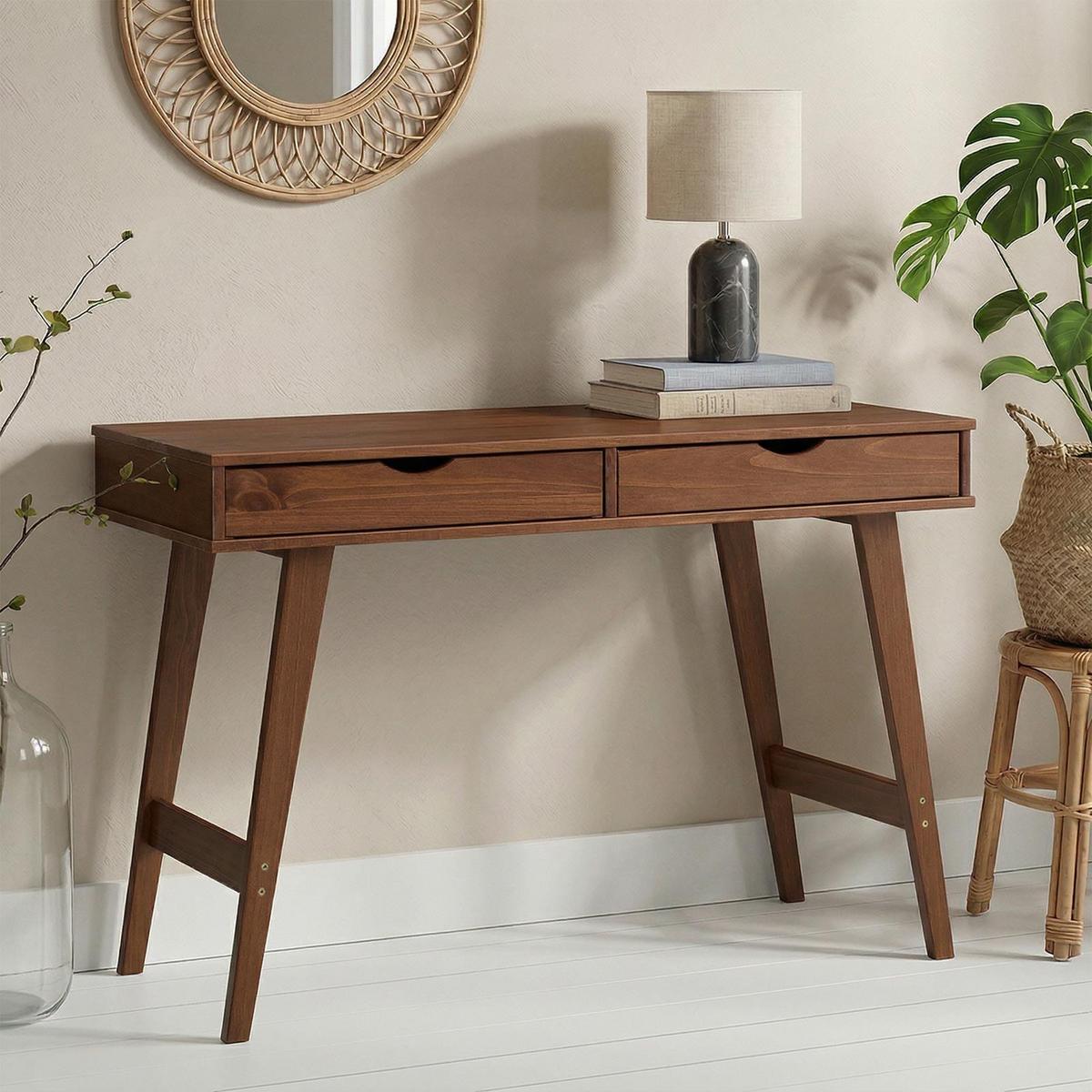 SCHREIBTISCH MILO - Kastanienfarben, Holz (50/110/75cm) - IDIMEX