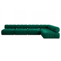 ECKSOFA modulares Sofa Samaro-L3 - 380x190x70 cm Dunkelgrün Velours - Dunkelgrün, Holzwerkstoff/Textil (380/190cm) - ALTDECOR