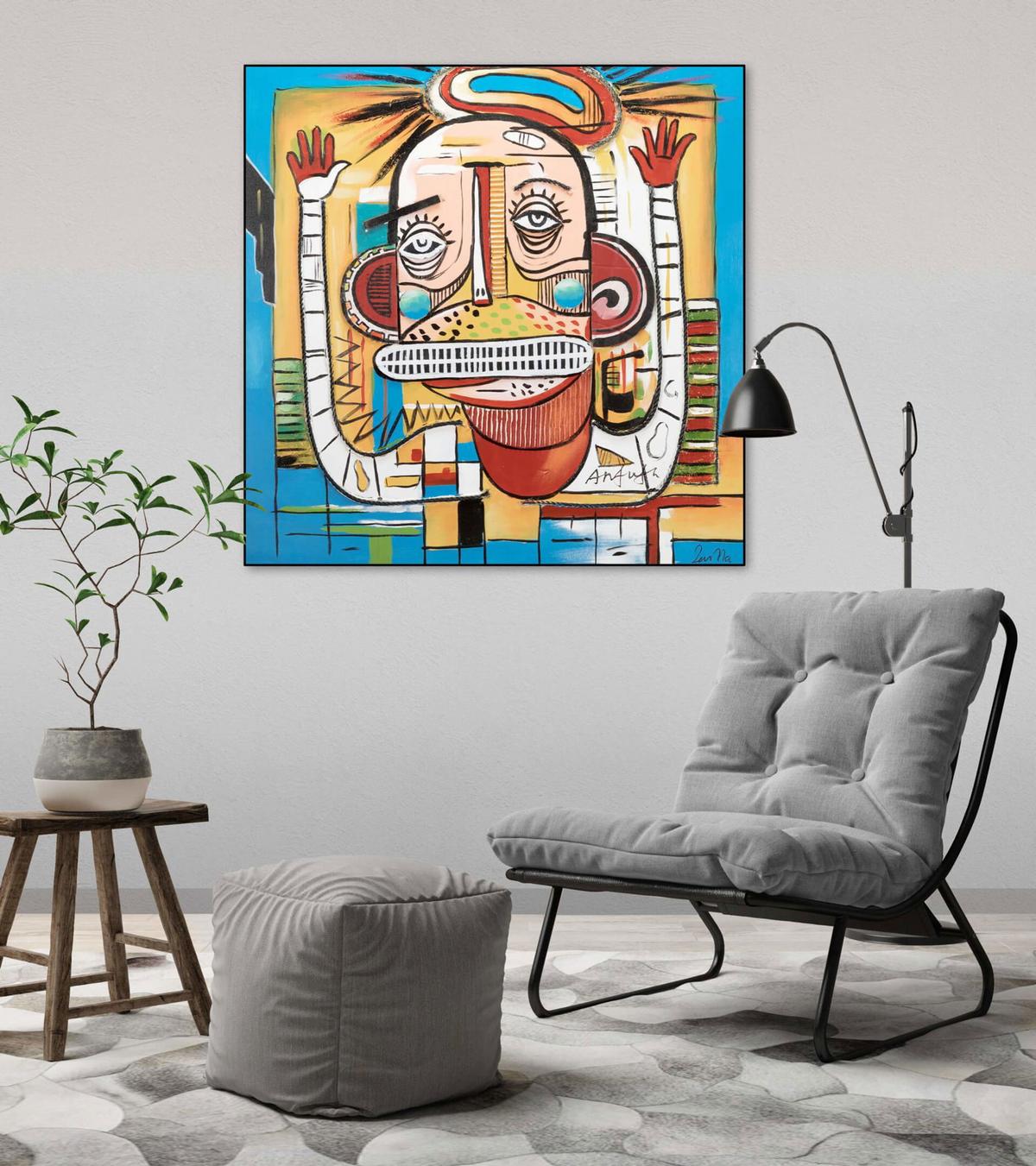 ACRYLBILD HANDGEMALT 80/80 cm - Multicolor, Holz/Textil (80/80cm) - KUNSTLOFT
