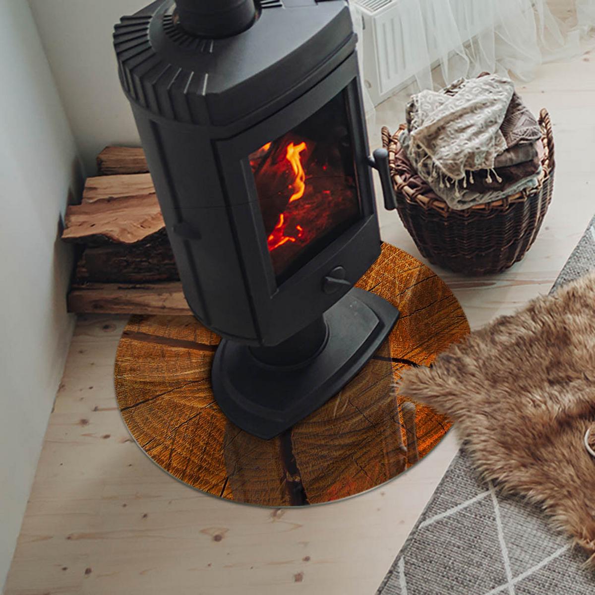 GLASPLATTE für Kamin Ø 60 cm - Orange, Glas (60/60/0.4cm) - TULUP