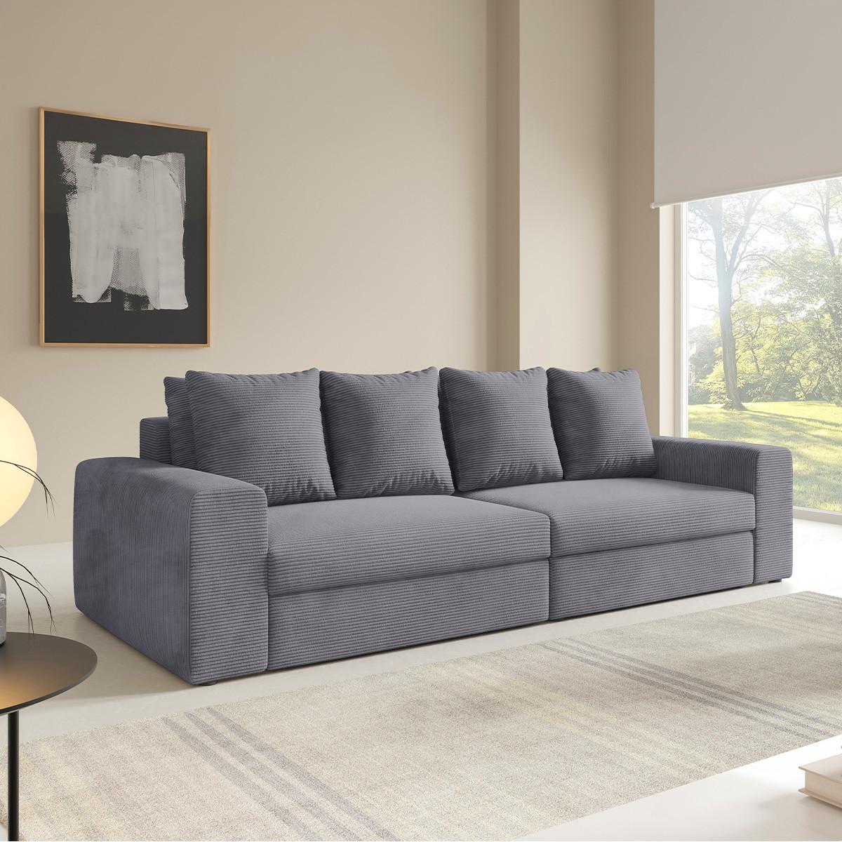 SOFA Paola 3 Sitzplätze Hellgrau - Hellgrau, Holz (272/86/120cm) - Petits-meubles