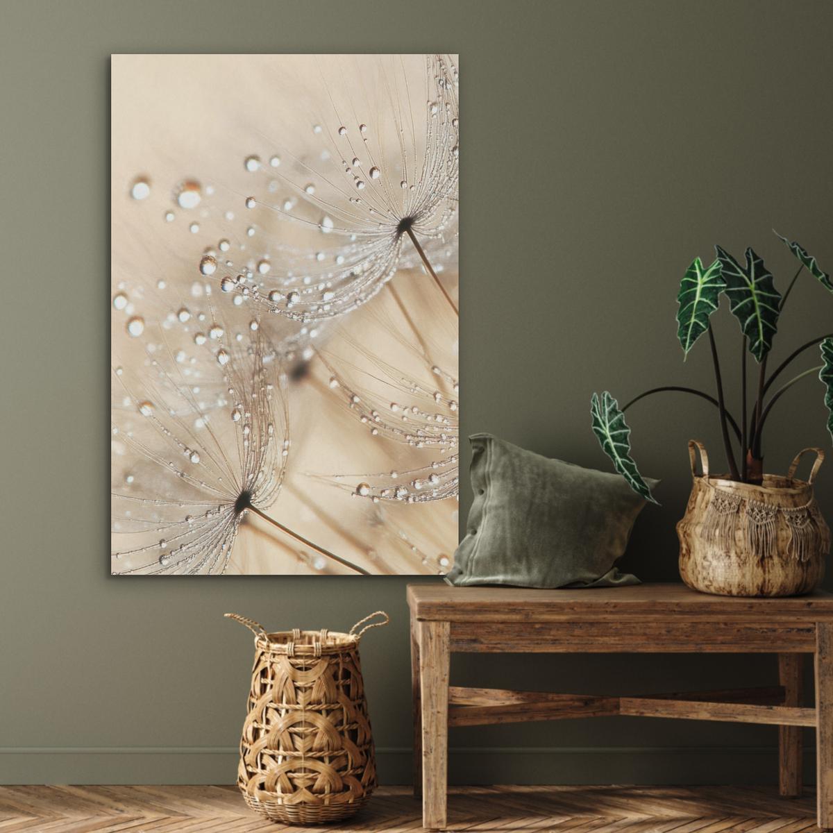 AKUSTIKBILD Löwenzahn - Abstrakt - Natur - Beige Wanddeko 70x100 cm - Braun, Kunststoff (70/100/0.9cm) - MuchoWow