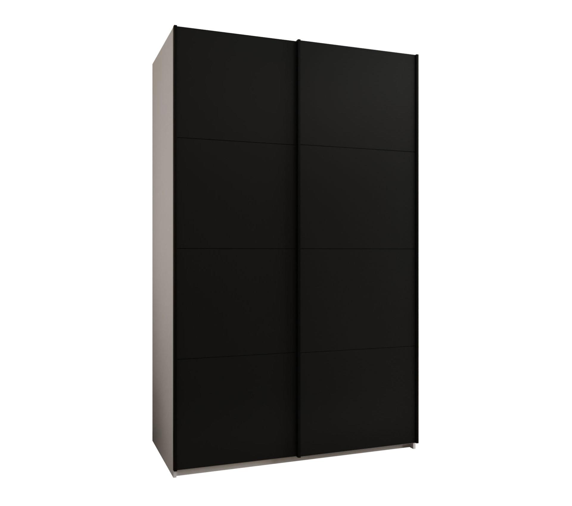 SCHWEBETÜRENSCHRANK 245,5/150/64 2-türig - Schwarz/Weiß, Holz/Metall (150/245/64cm) - Abiks Möbel