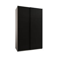 SCHWEBETÜRENSCHRANK 245,5/150/64 2-türig - Schwarz/Weiß, Holz/Metall (150/245/64cm) - Abiks Möbel