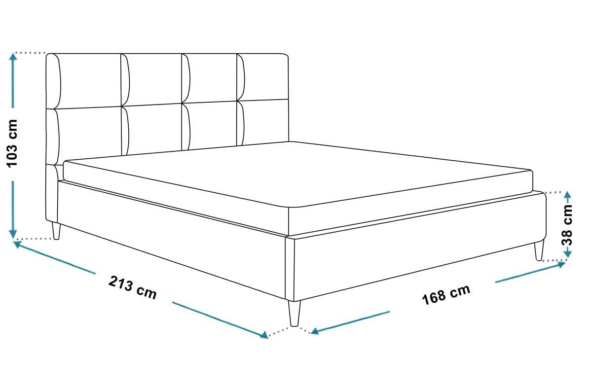 POLSTERBETT LUX Roma mit Kopfteil, 160 x 200 cm, Doppelbett mit Lattenrost aus Holz, Strukturstoff Grau, Füße in Farbe: Braun - Grau, Holz/Textil (160/200cm) - Alpi-Möbel