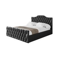 POLSTERBETT mit Bettkasten, Fußteil und Lattenrost, Boxbett mit Matratze H3/H4 - FALIO-Z 120x200 Schwarz Kunstleder - Schwarz Hochglanz, Holzwerkstoff/Textil (120/200cm) - ALTDECOR