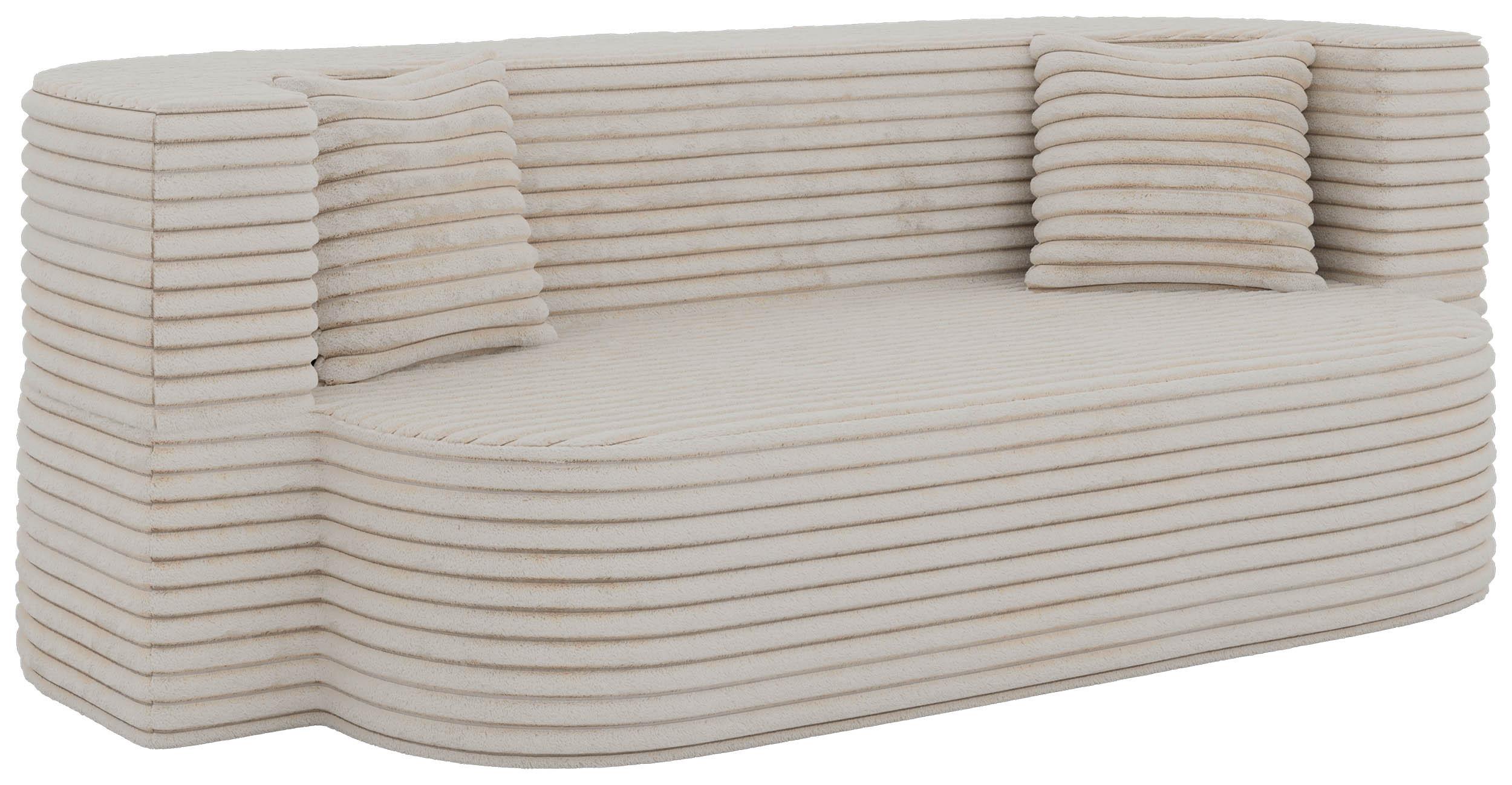 3-SITZER SOFA OVELA Beige Cord - Beige, Textil (200/70/100cm) - MKS