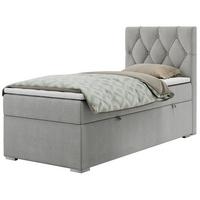 BOXBETT ALDA 90/200 Hellgrau Struktur - H3 - Rechts Seite - Hellgrau, Holz/Textil (90/200cm) - MKS
