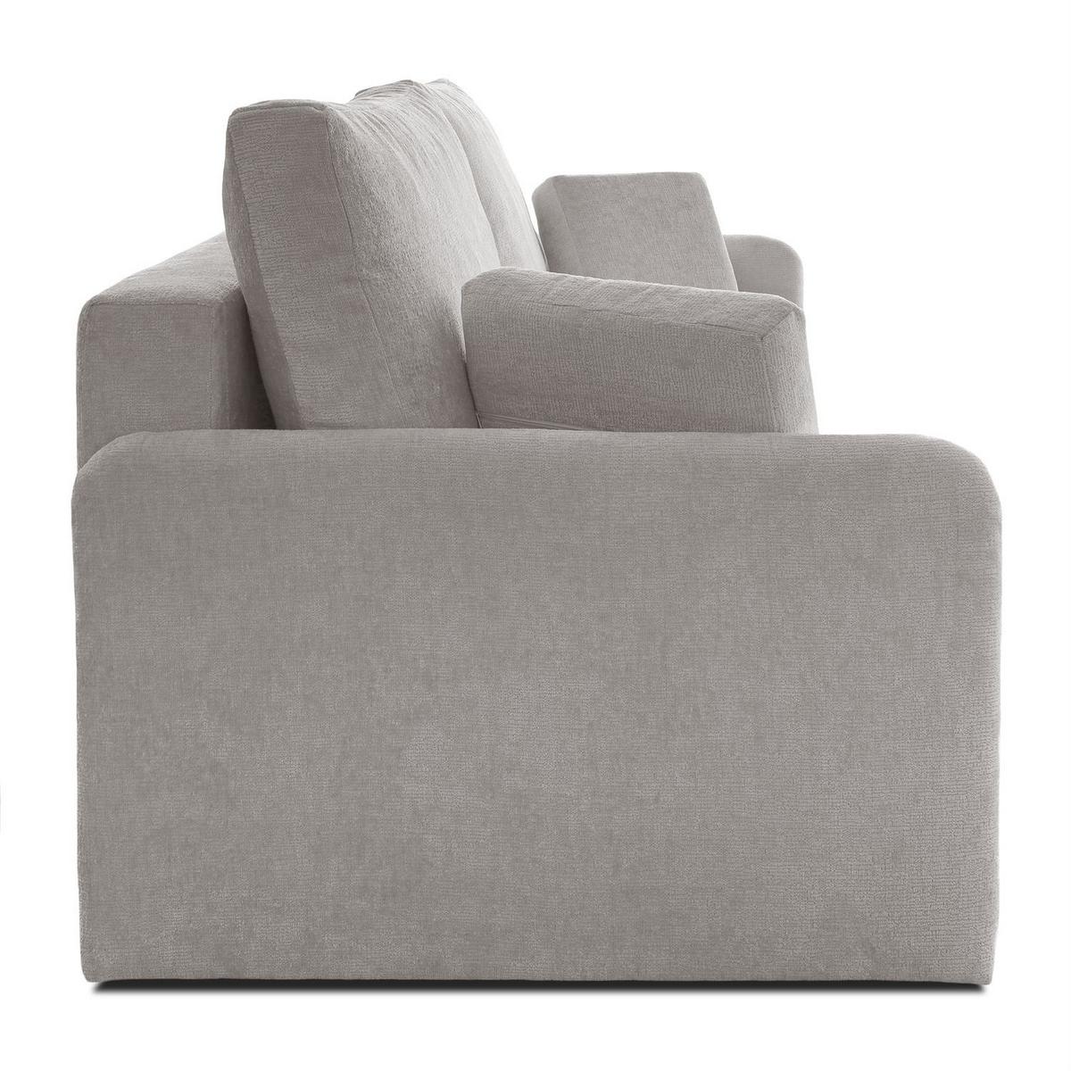 SOFA NUBO mit Schlaffunktion und Bettkasten Harmony 80 - Grau, Textil (205/91/86cm) - Lookway