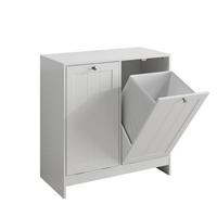 BADEZIMMERSCHRANK Kippbar Weiß mit 2 Fächern & Herausnehmbaren Körben - Weiß, Holzwerkstoff (66/68/33cm) - Urban Meuble