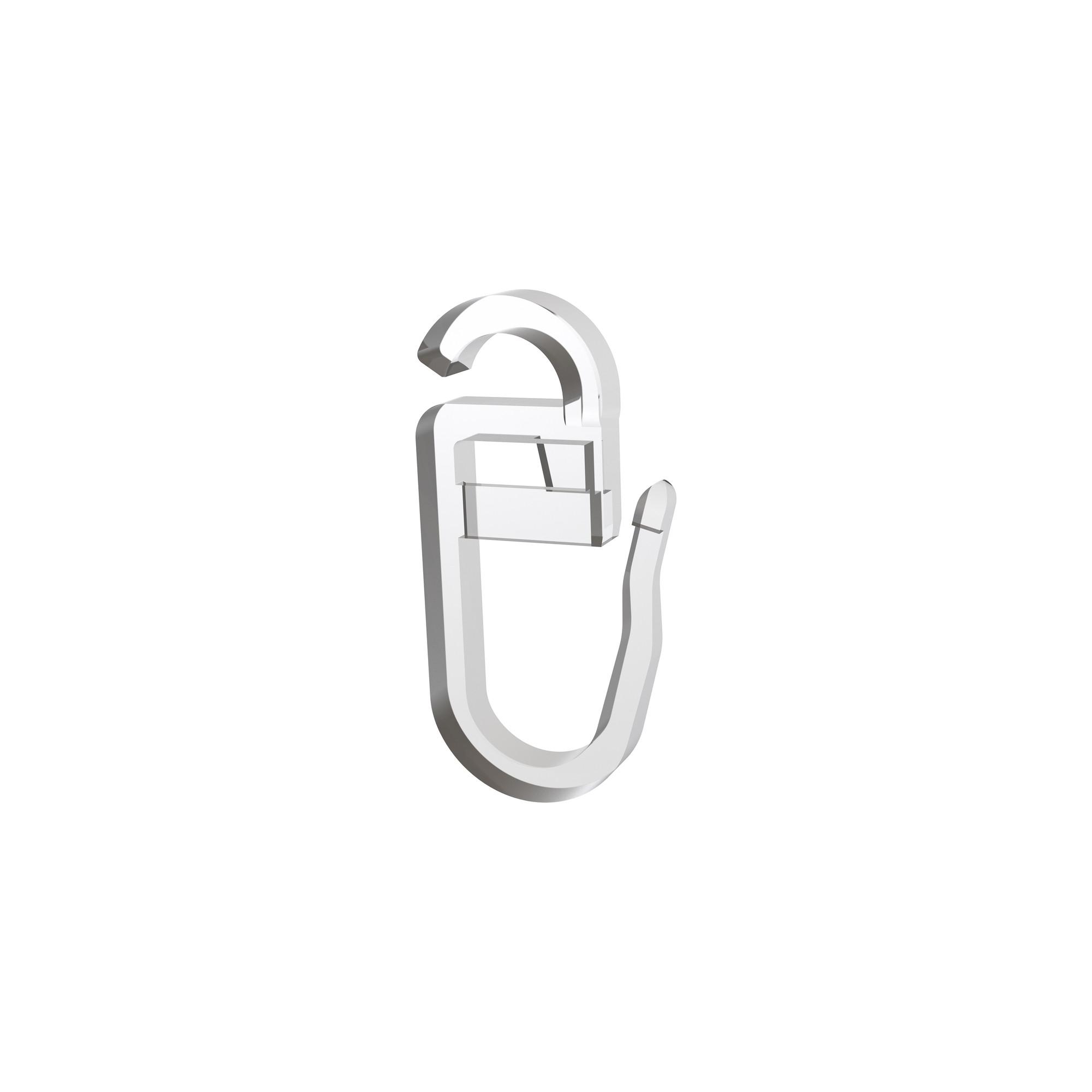 FALTENHAKEN / ÜBERKLIPSHAKEN MIT FALTENLEGEHAKEN Flachöse, Glasklar, Packung 10 Stück - Transparent, Kunststoff (1.2/2.9/1cm) - INTERDECO