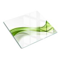 GLASPLATTE 60x52 cm Grüne Welle - Grün, Glas (60/0.4/52cm) - TULUP
