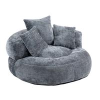 SITZSACK in Chenille mit 3 Kissen - Dunkelgrau, Textil (108/52/108cm) - Urban Meuble