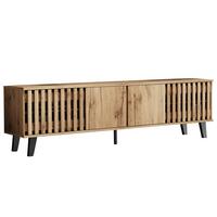 TV-LOWBOARD holz-optik natur für 70 zoll fernseher & 8 fächer - Naturfarben, Holzwerkstoff (180/55/40cm) - Urban Meuble