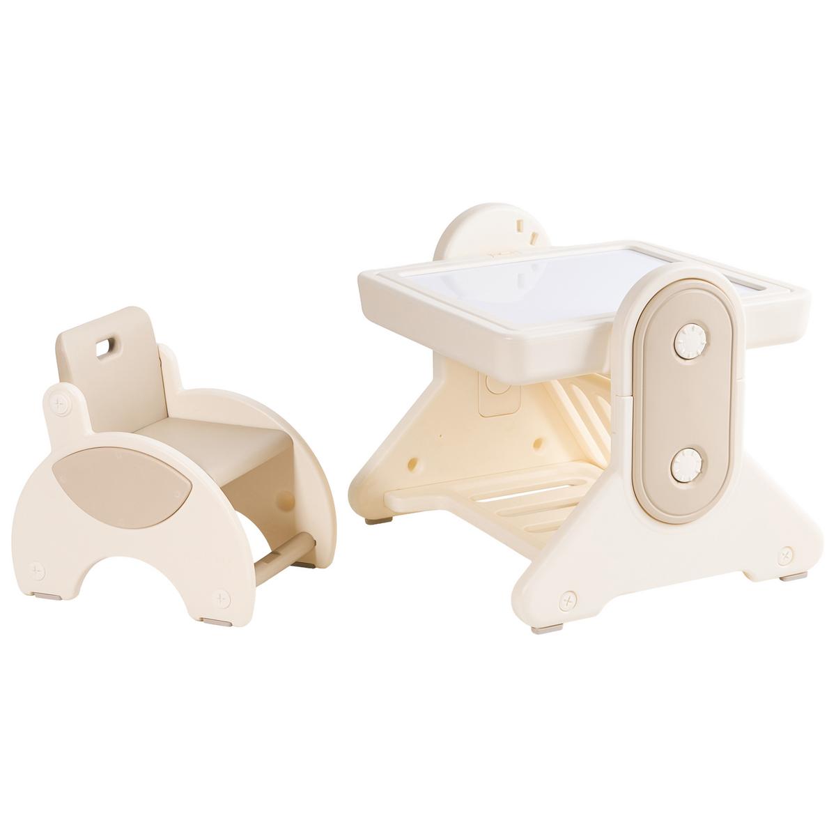 KINDERTISCH und Stuhlset Beige Mila - Beige, Kunststoff (58/60/61cm) - Beliani