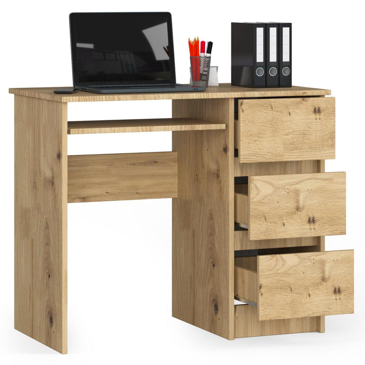 SCHREIBTISCH Eiche Artisan 77/90/50 - Eiche Artisan, Holzwerkstoff (124/52/77cm) - RAUMHIRSCH FURNITURE
