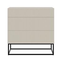 KOMMODE Veldio Graubeige mit schwarzen Beinen 90 cm - Taupe/Schwarz, Holzwerkstoff/Metall (90/90/38cm) - Selsey