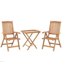 BALKONSET 2-Sitzer Akazienholz hellbraun verstellbar Java - Hellbraun, Holz - Beliani