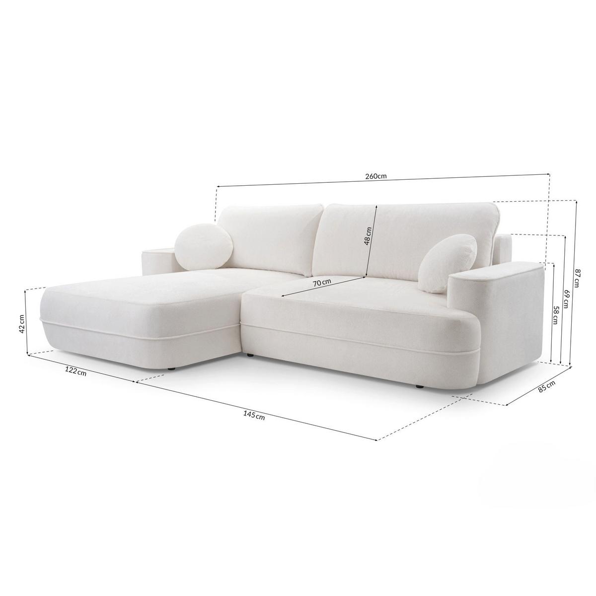 ECKSOFA Fuerro Hellblau Strukturstoff - Schwarz/Hellblau, Kunststoff/Textil (168/260cm) - Selsey
