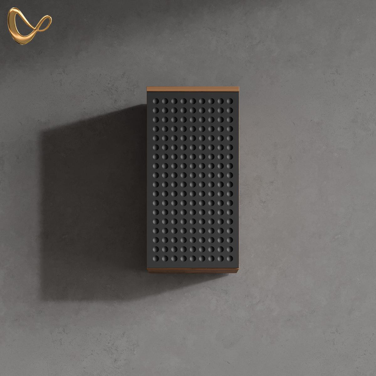 BADSCHRANK Ronco Anthrazit gepunktet 30 x 59 cm 2 Fächer, Badezimmer - Anthrazit, Holzwerkstoff (30/59/24cm) - Livinity®