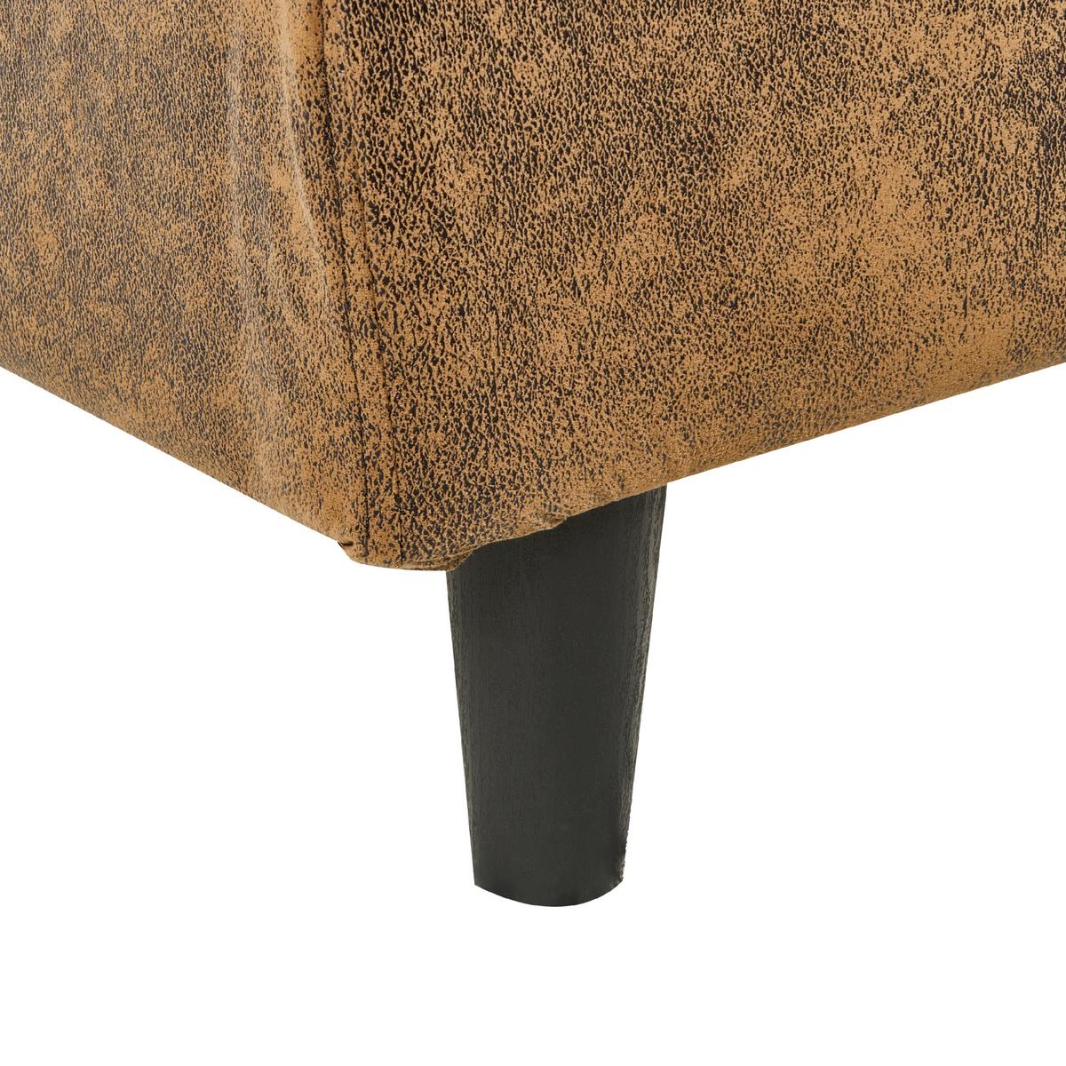 BETTRAHMENBEZUG Kunstleder 140/200 cm Braun Fitou - Braun, Kunststoff (150/214cm) - Beliani