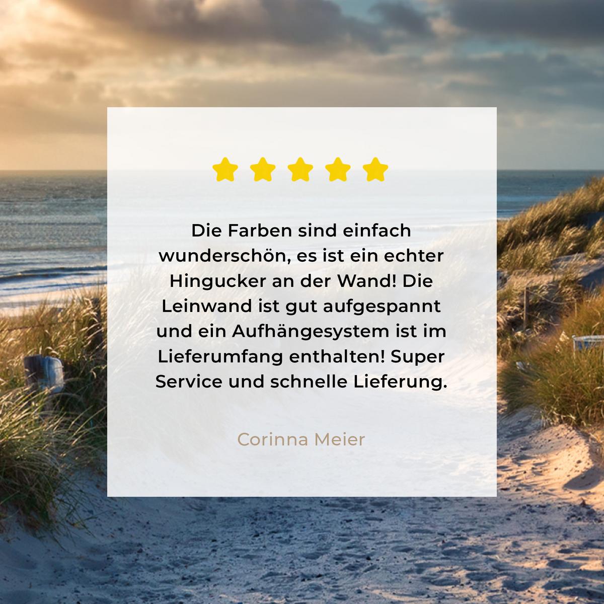 LEINWANDBILD Sonnenuntergang - Strand - Düne - Gras - Ufer Wandbild Wohnzimmer 50x50 cm - Sandfarben, Textil (50/50cm) - MuchoWow