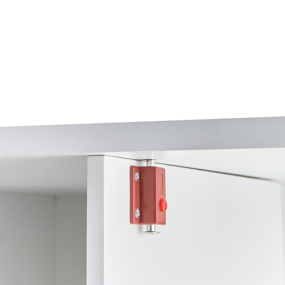 SEKRETÄR 80/40/80 cm klappbar Weiß Flomot - Hellbraun/Weiß, Holzwerkstoff (40/80/74cm) - Beliani