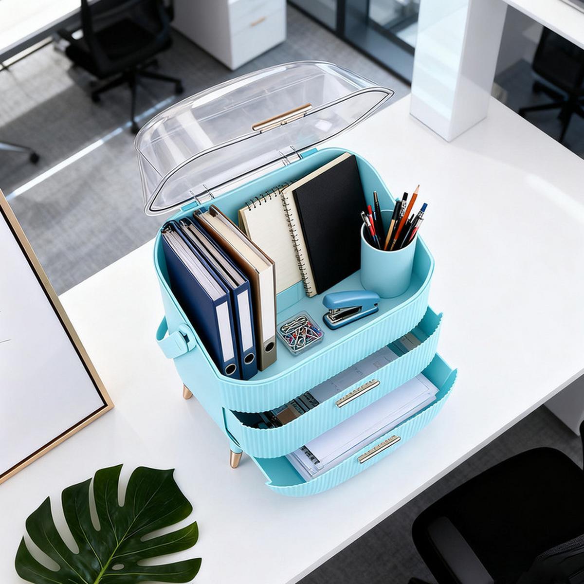 KOSMETIKORGANIZER Carolus Ⅲ 26/16/38 cm - Hellblau, Kunststoff (16/38/26cm) - Nettlife