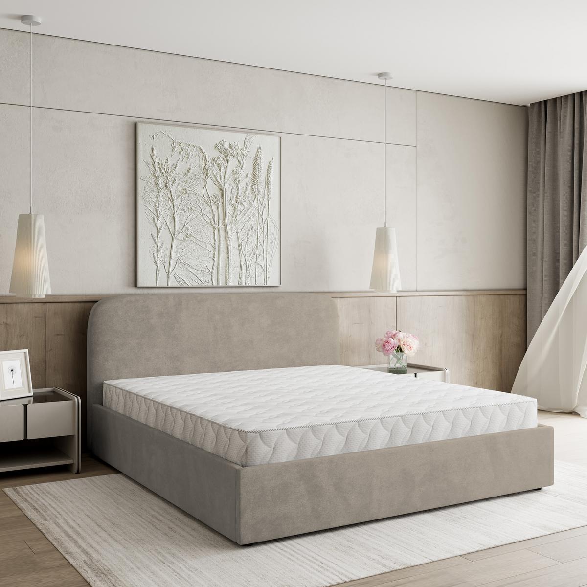 POLSTERBETT RENIVE 180x200 cm mit Bettkästen - Beige - Beige, Holz (180/200cm) - MASSENO