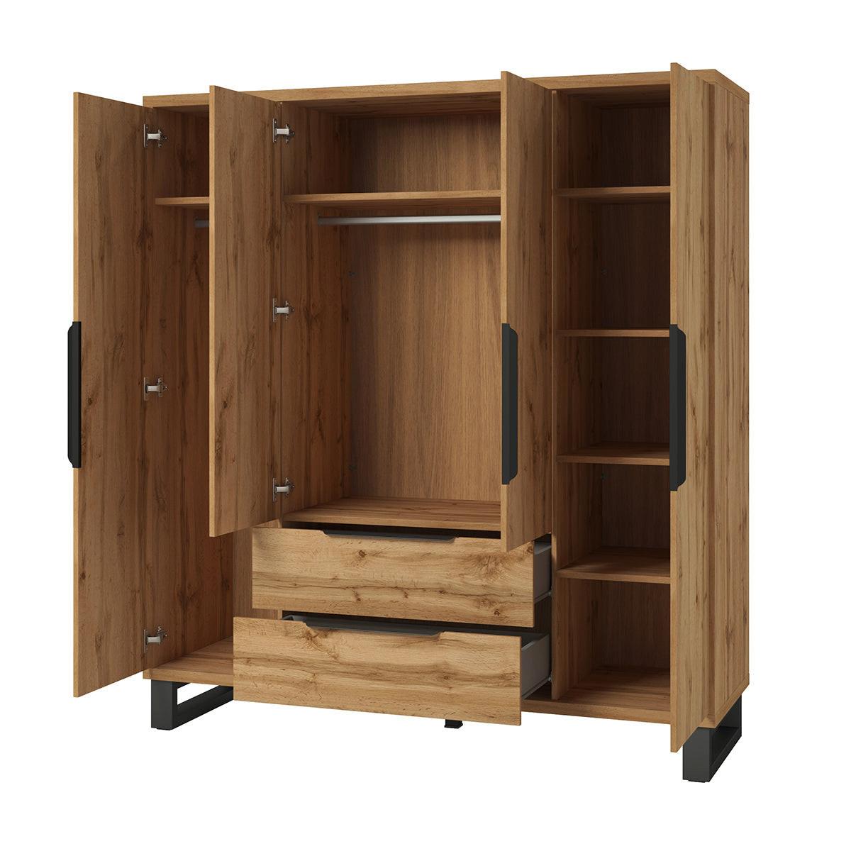 SCHRANK 4 Türen Eden Holz - Braun, Holzwerkstoff (190.7/210.3/60cm) - Petits-meubles